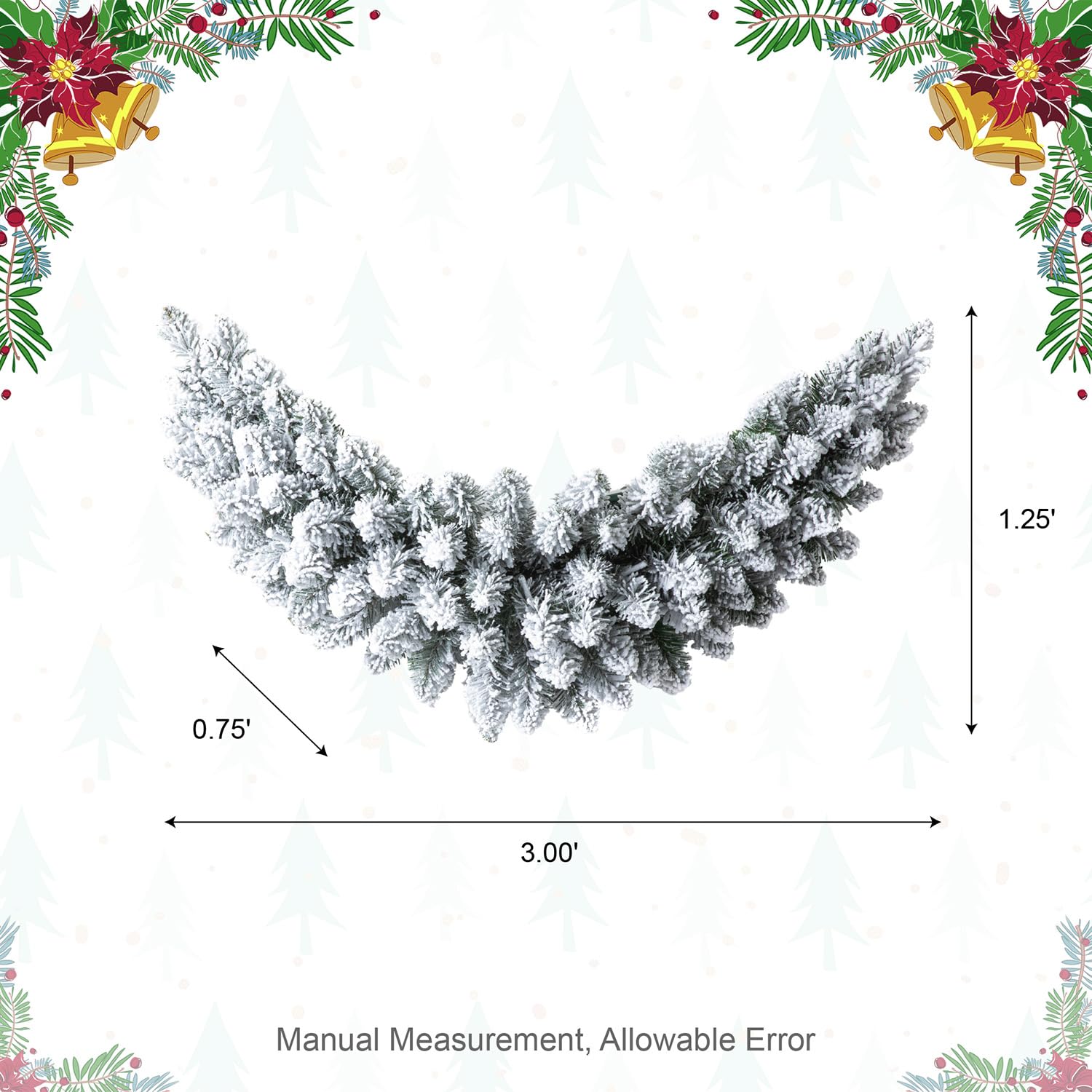 Foto 4 pulgar | Christmas Swag Glitzhome, 90 Cm, Preiluminado, Con 50 Led - Venta Internacional.