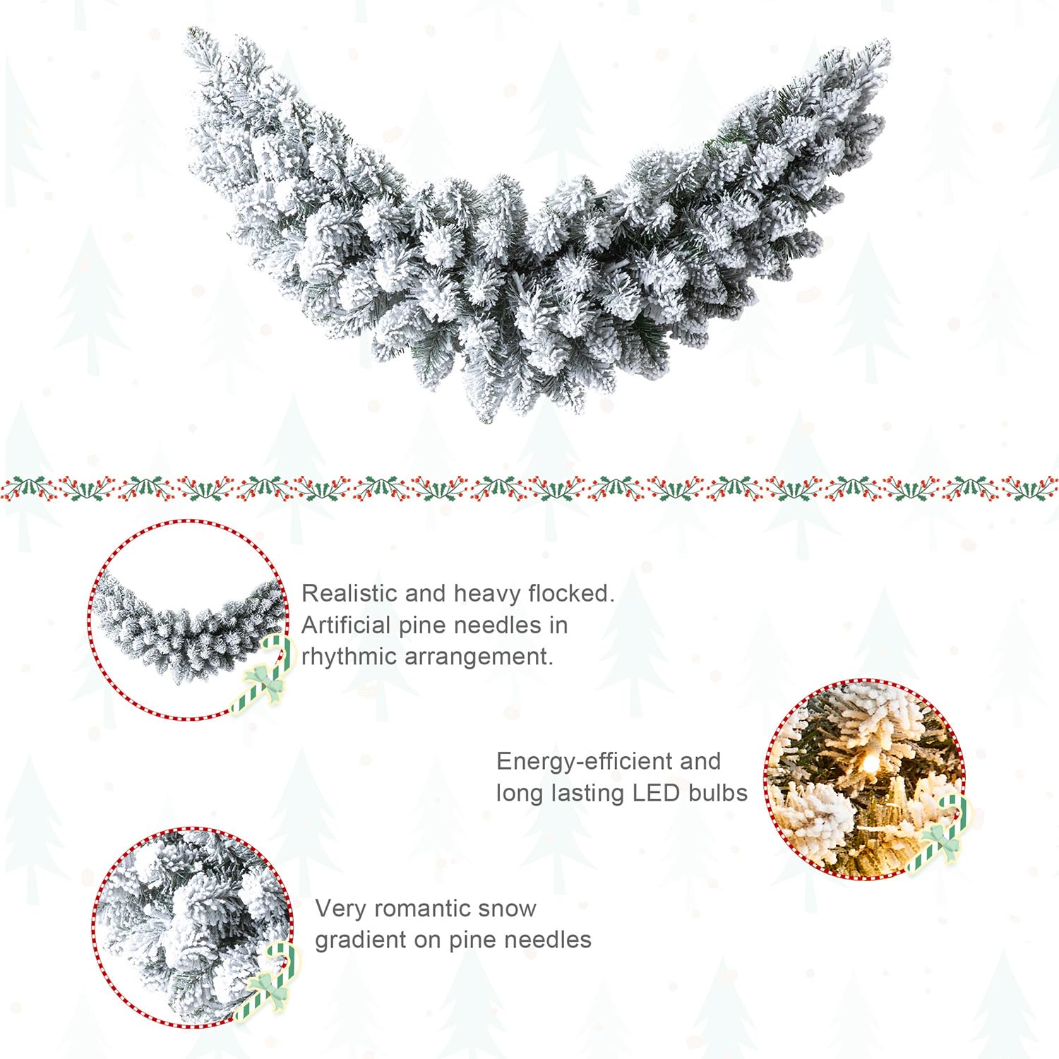 Foto 5 pulgar | Christmas Swag Glitzhome, 90 Cm, Preiluminado, Con 50 Led - Venta Internacional.