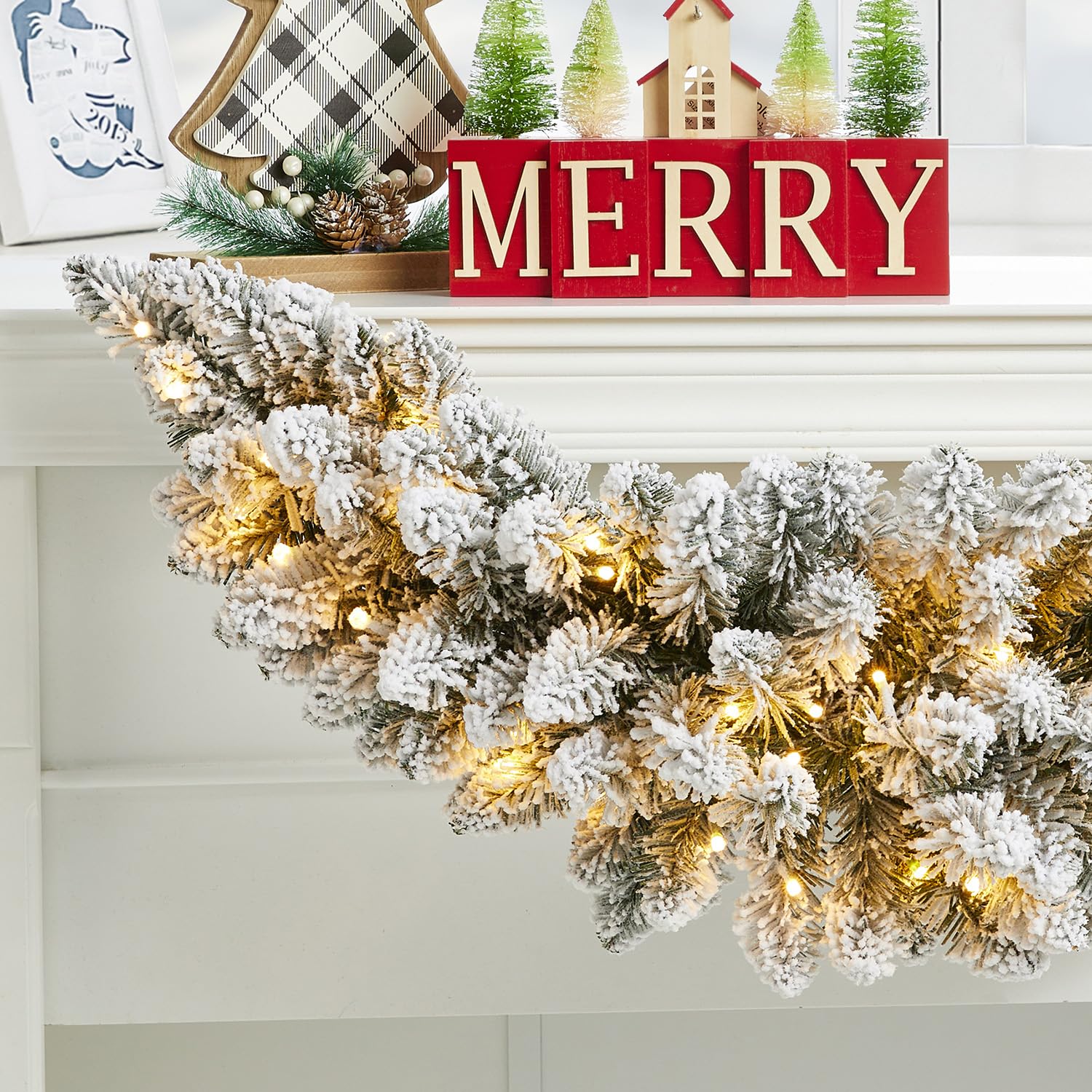 Foto 8 pulgar | Christmas Swag Glitzhome, 90 Cm, Preiluminado, Con 50 Led - Venta Internacional.