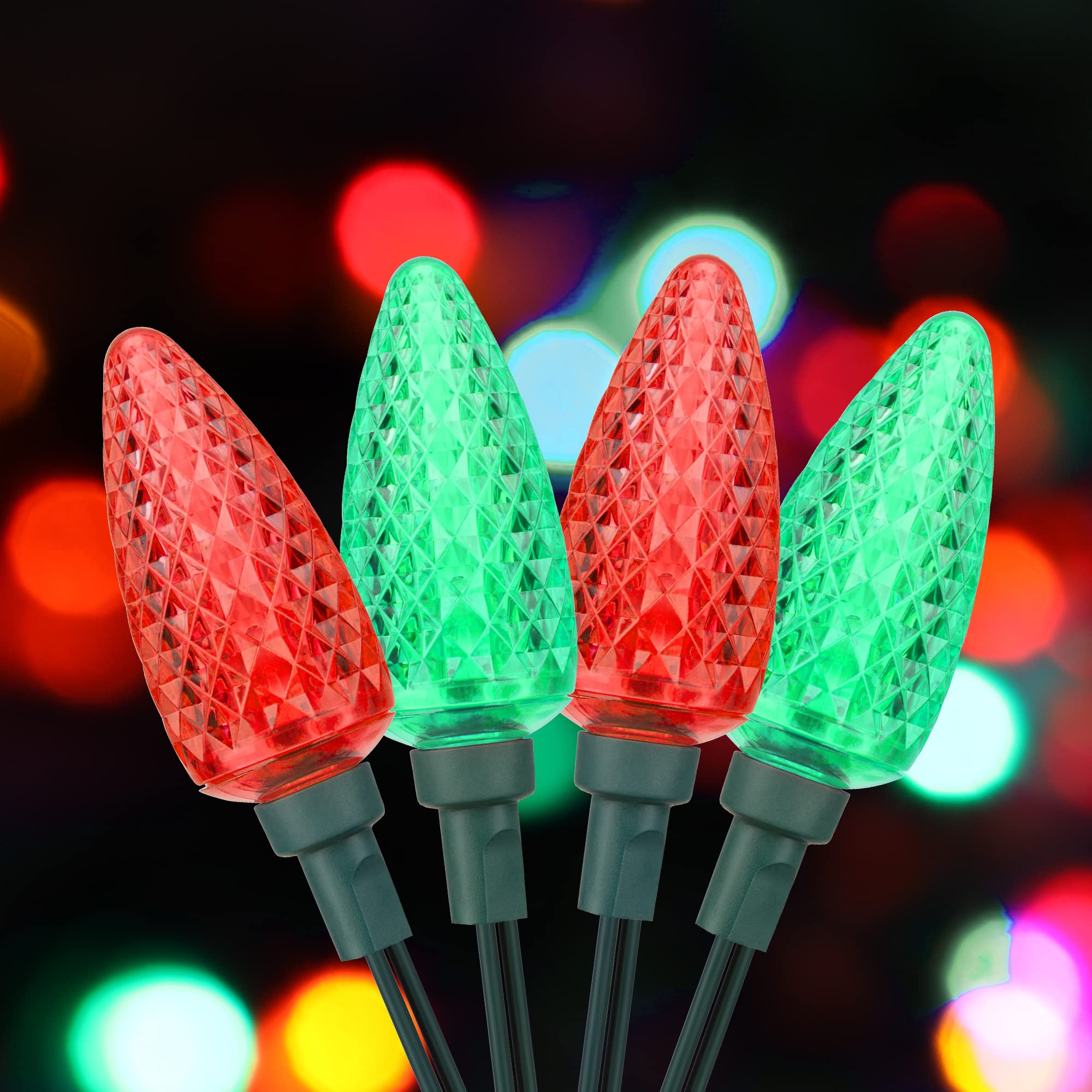 Foto 2 pulgar | Luces Navideñas Dewenwils C9, 33.3 Pies, 50 Led, Rojo Y Verde - Venta Internacional.