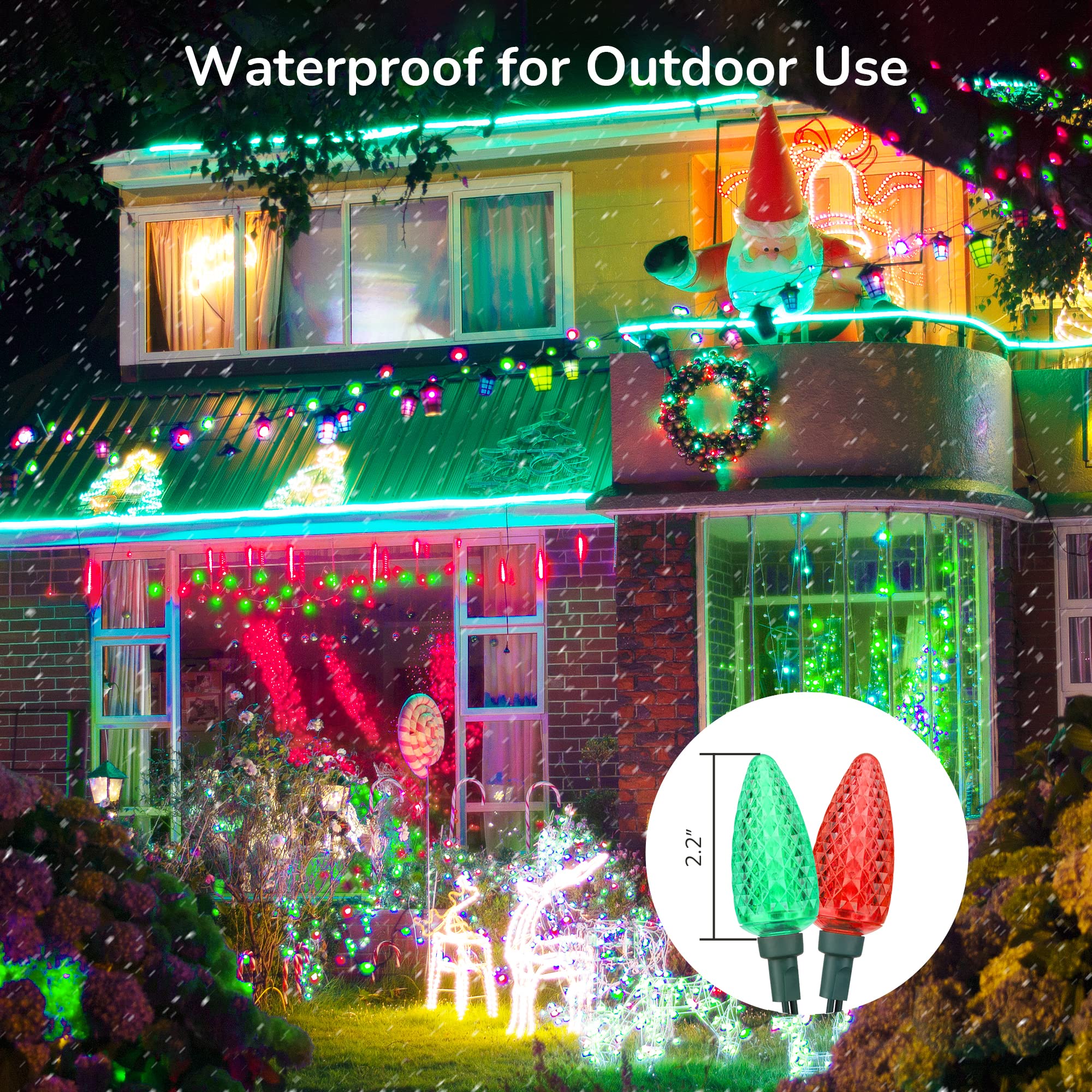 Foto 7 pulgar | Luces Navideñas Dewenwils C9, 33.3 Pies, 50 Led, Rojo Y Verde - Venta Internacional.