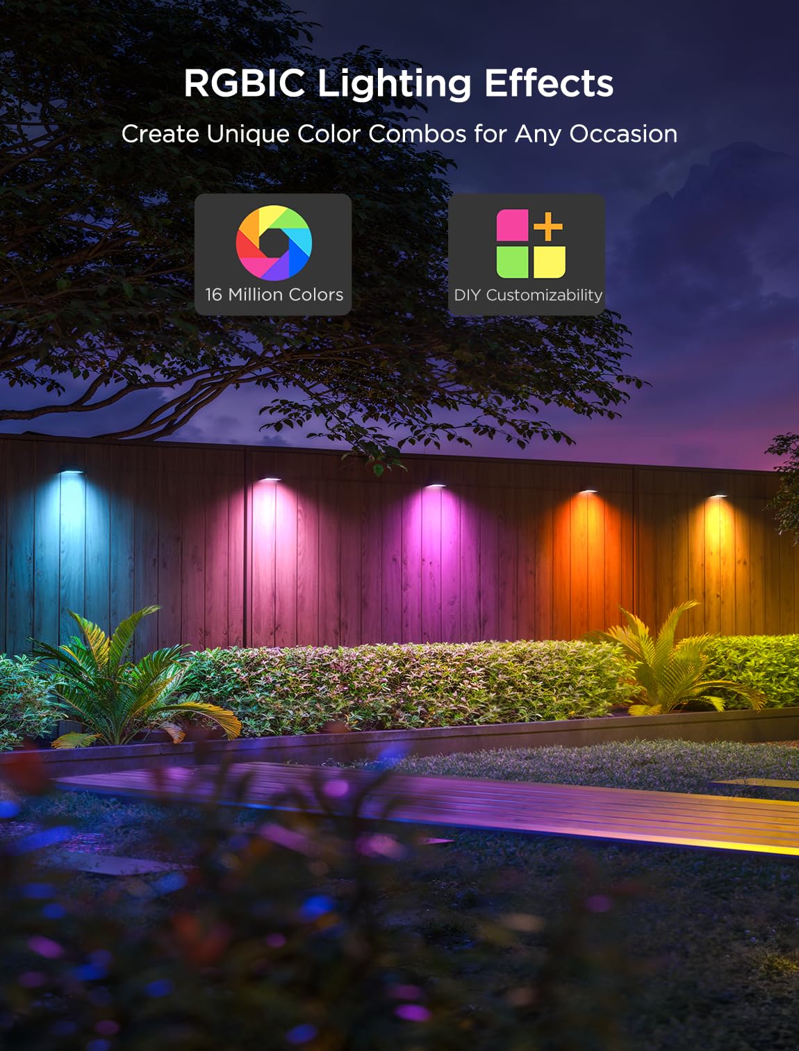 Foto 3 | Luces De Terraza Exterior Govee, 12 Paquetes (22 M), Multicolor Ip65 - Venta Internacional.