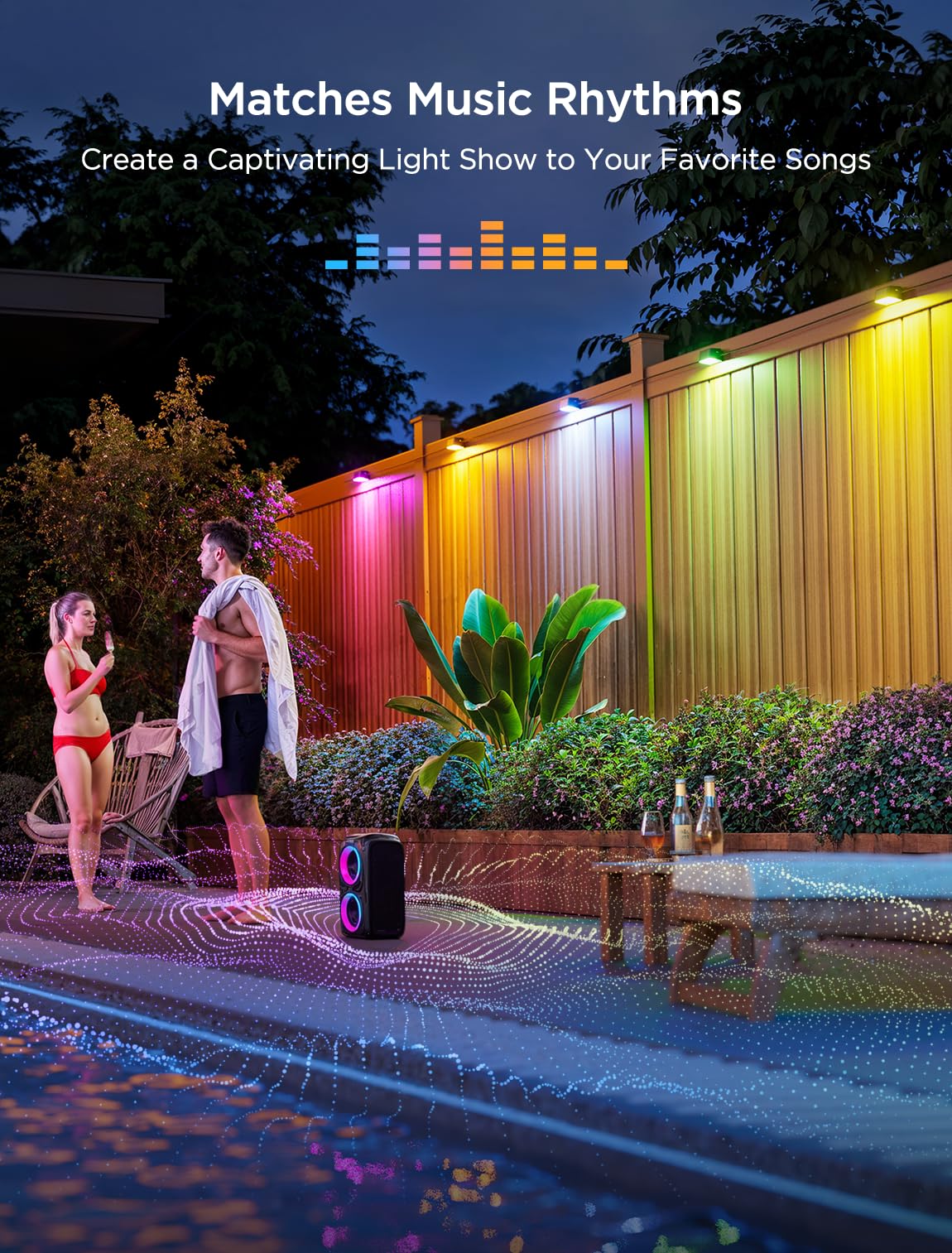 Foto 8 pulgar | Luces De Terraza Exterior Govee, 12 Paquetes (22 M), Multicolor Ip65 - Venta Internacional.