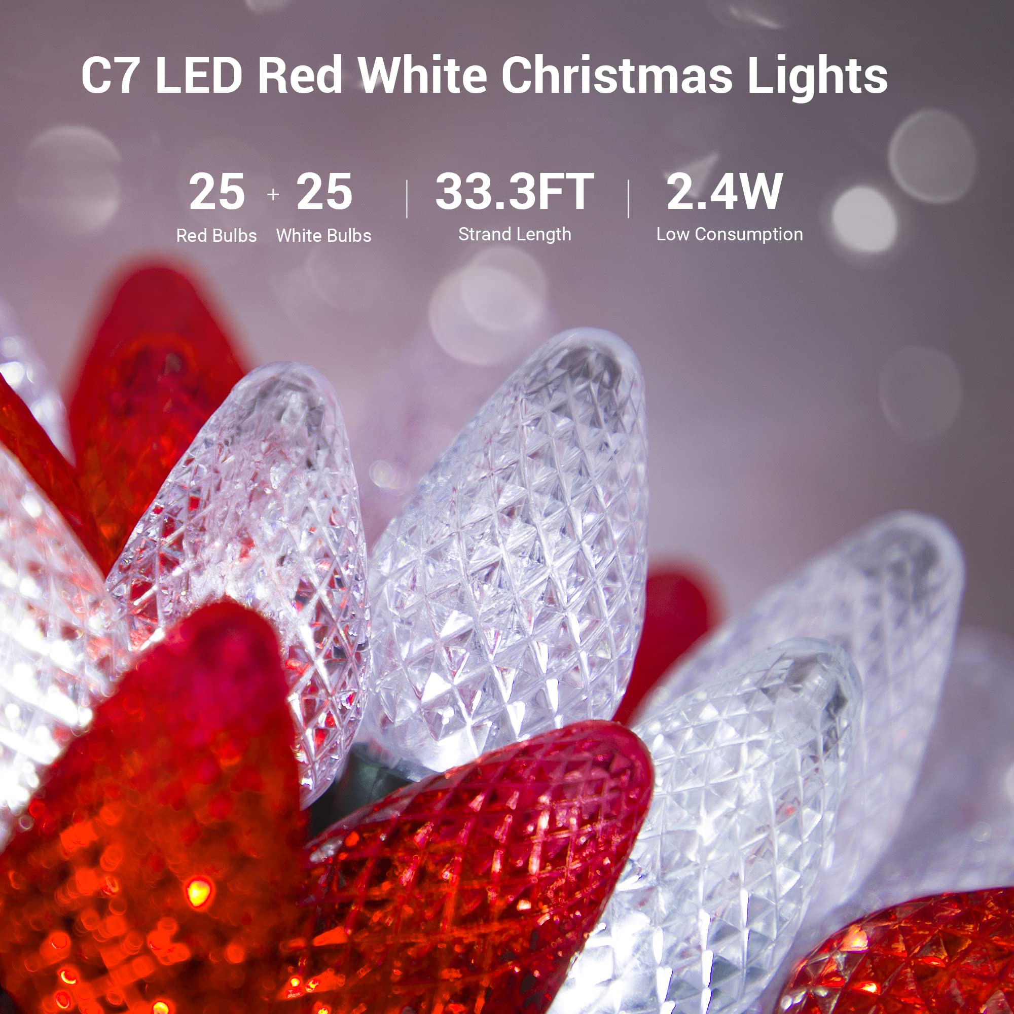 Foto 3 pulgar | Luces Navideñas Dewenwils C7 Led 10 M 50 Luces Turquesa - Venta Internacional.