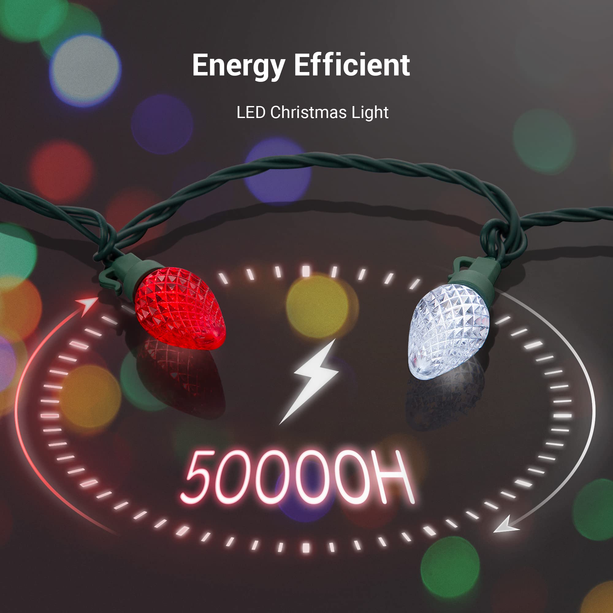 Foto 5 pulgar | Luces Navideñas Dewenwils C7 Led 10 M 50 Luces Turquesa - Venta Internacional.