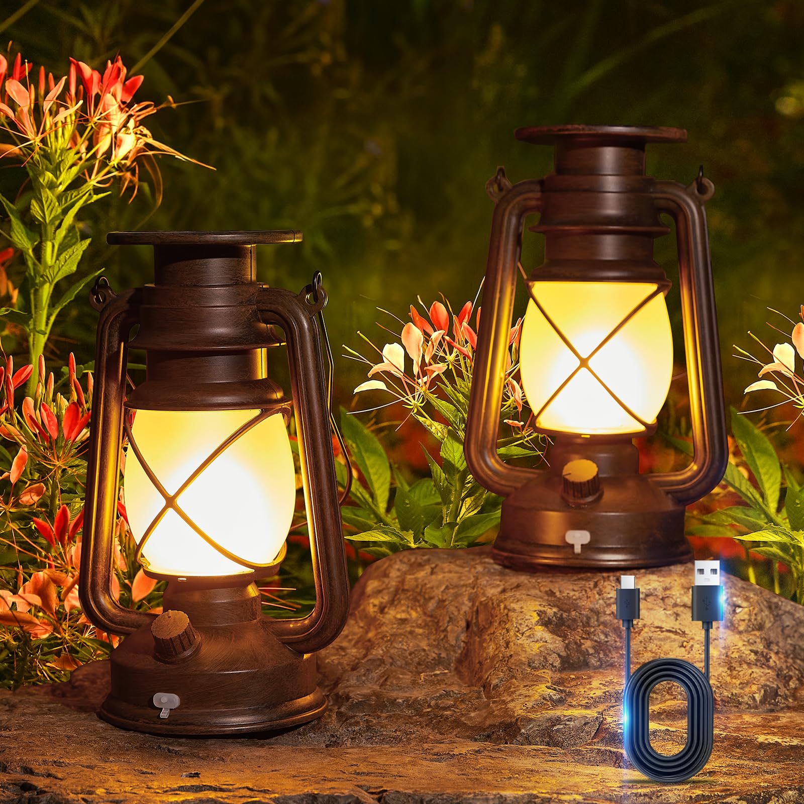 Farol Solar Kooper, Vintage, Parpadeante, Resistente Al Agua, Paquete De 2 - Venta Internacional. $1,114
