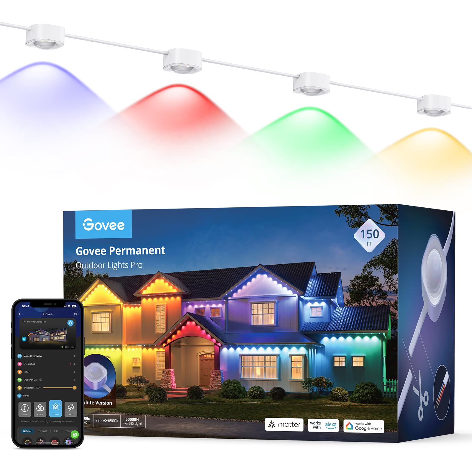 Luces Exteriores Govee Permanent Pro 150 Pies 90 Rgbic Led Ip67 - Venta Internacional. $12,837