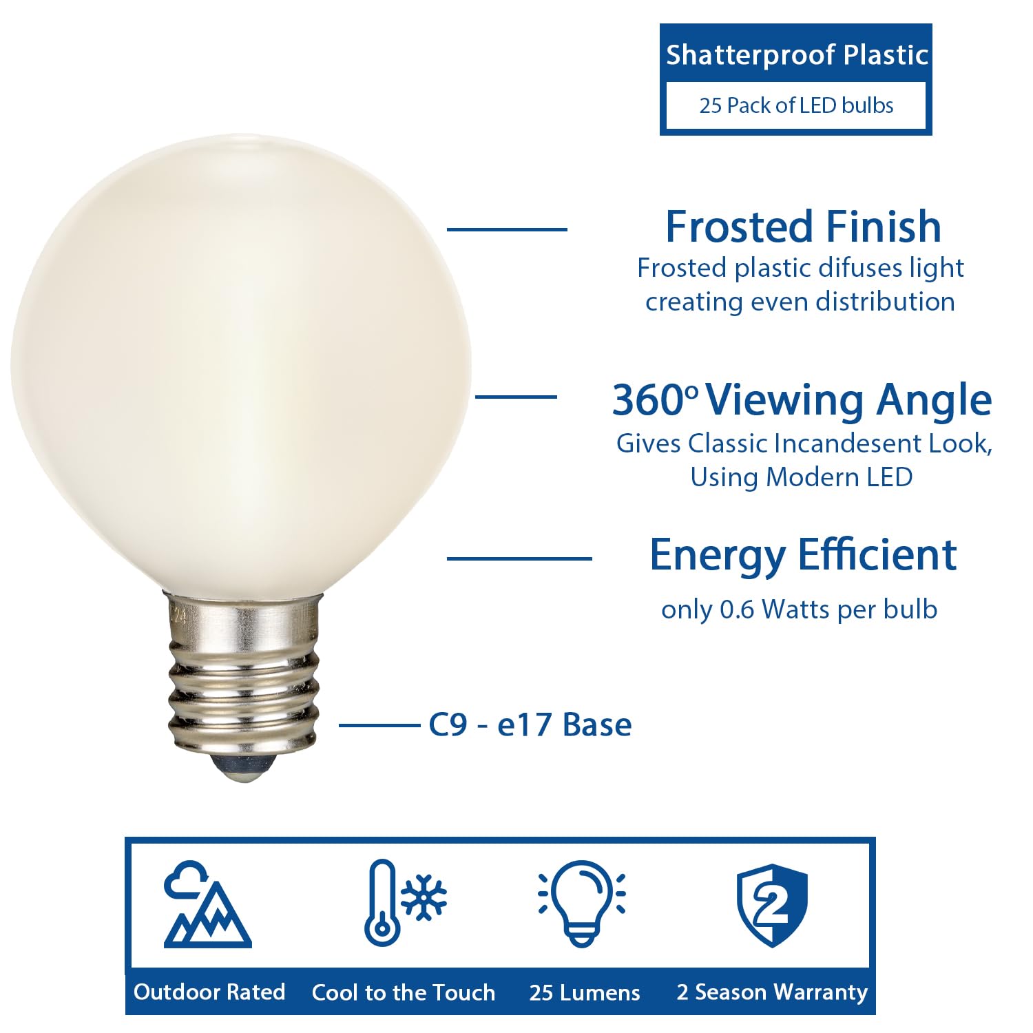 Foto 2 | Guirnalda De Bombillas Led De Filamento  Novedosas  G50  Paquete De 25 - Venta Internacional.