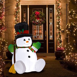 Foto 3 | Inflable Navideño Muñeco de Nieve Sonriente Importadora La Merced con Iluminación Led