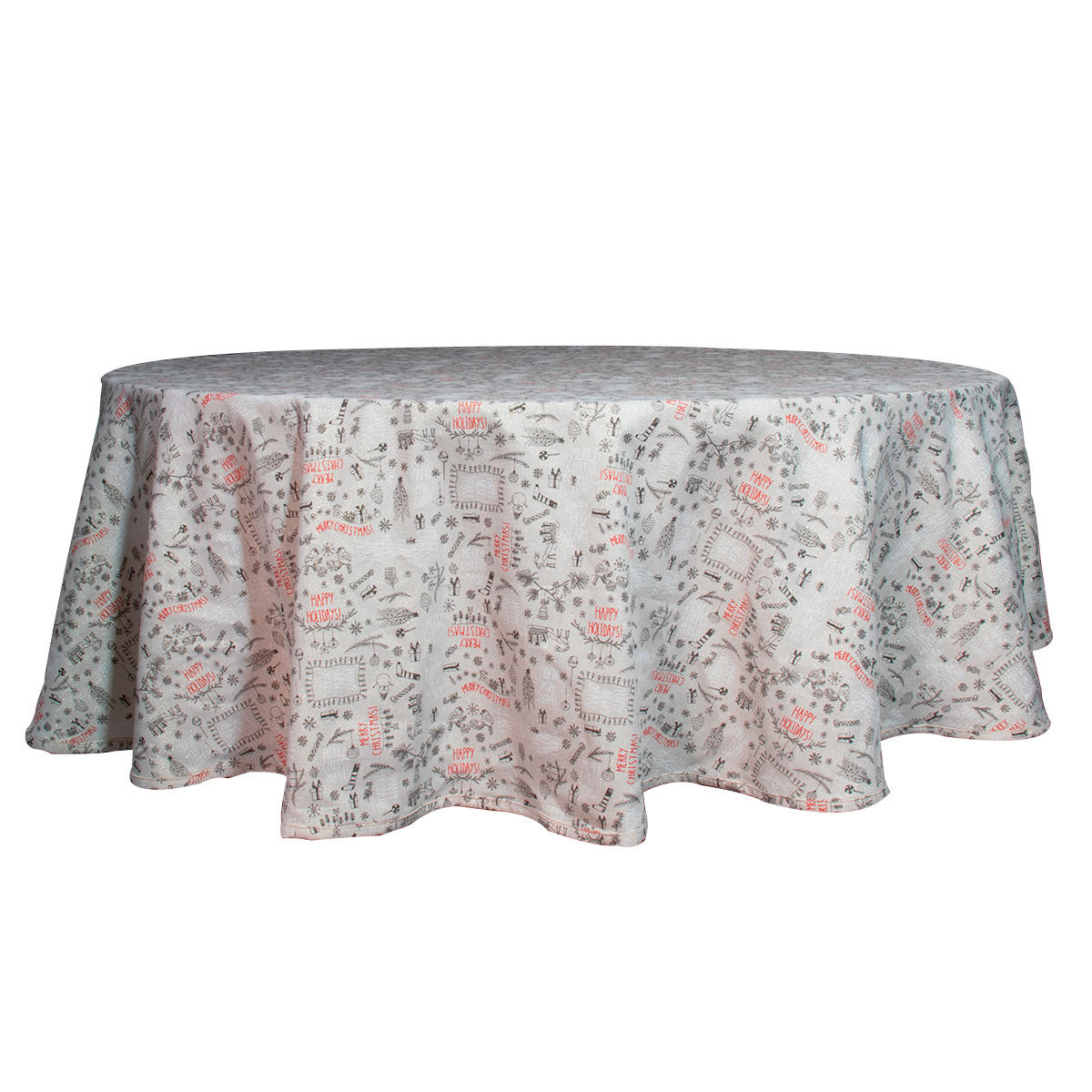 Foto 3 pulgar | Mantel Circular para Mesa TV Ofertas Fredo Adorno Navideño 200 CM Diámetro