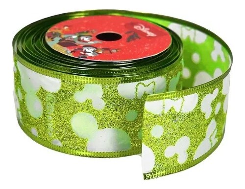 Listón Mickey Mouse Disney Verde para Decoración Navideña $929