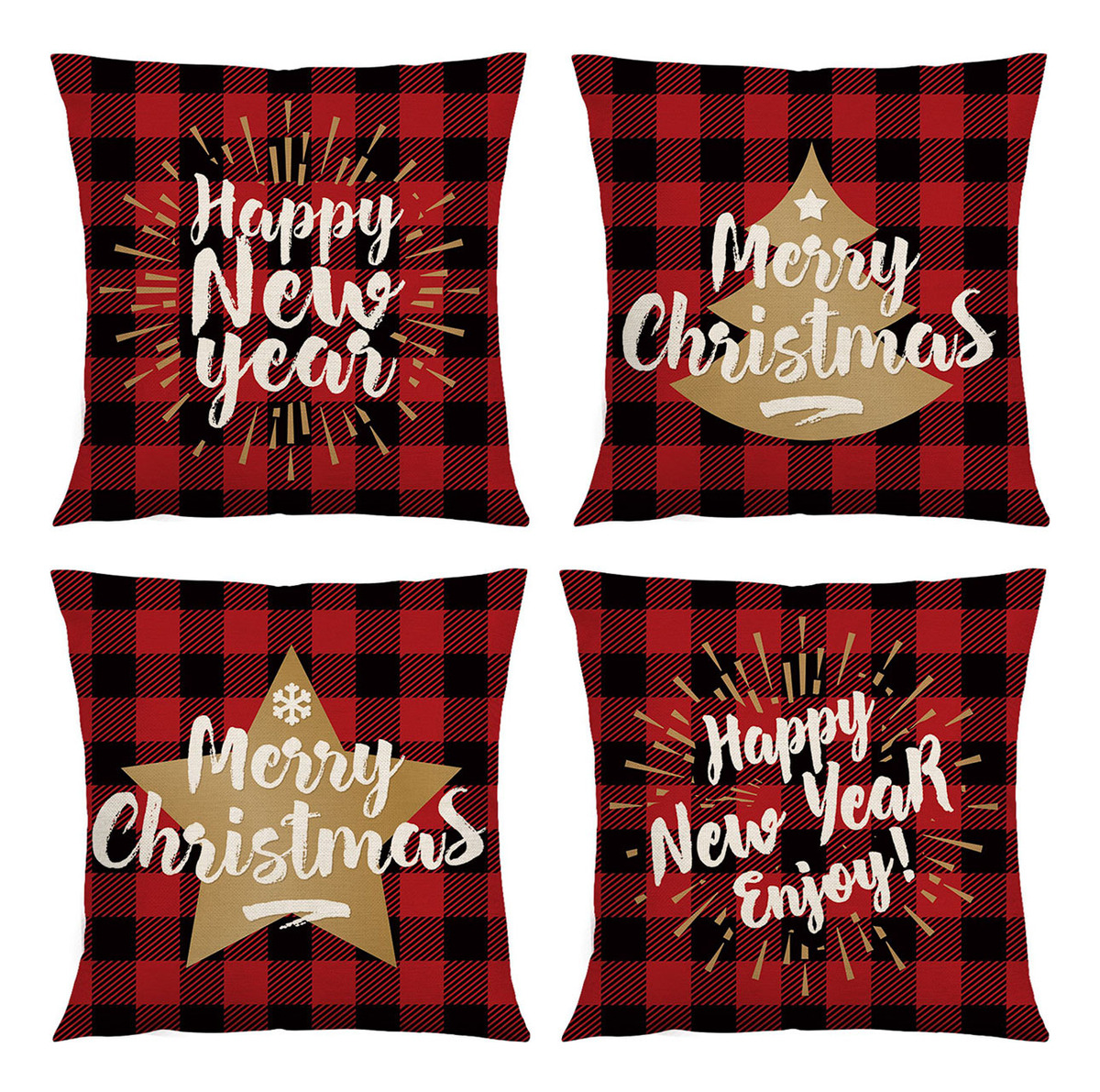 Fundas de Almohada Navideñas Wünd Rojas