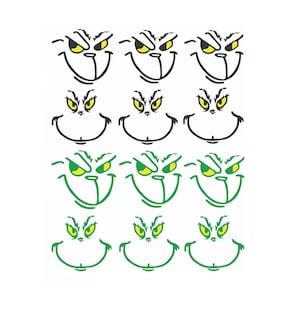 Foto 1 | Pegatinas Decorativas de Grinch Navideñas Lab.G Negro/Verde para Adornos 120 Piezas