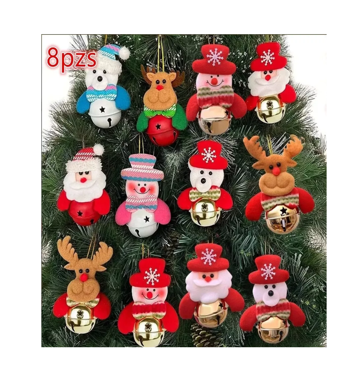 Foto 3 pulgar | Colgantes para Arbol de Navidad Diferentes Diseños 8 Piezas