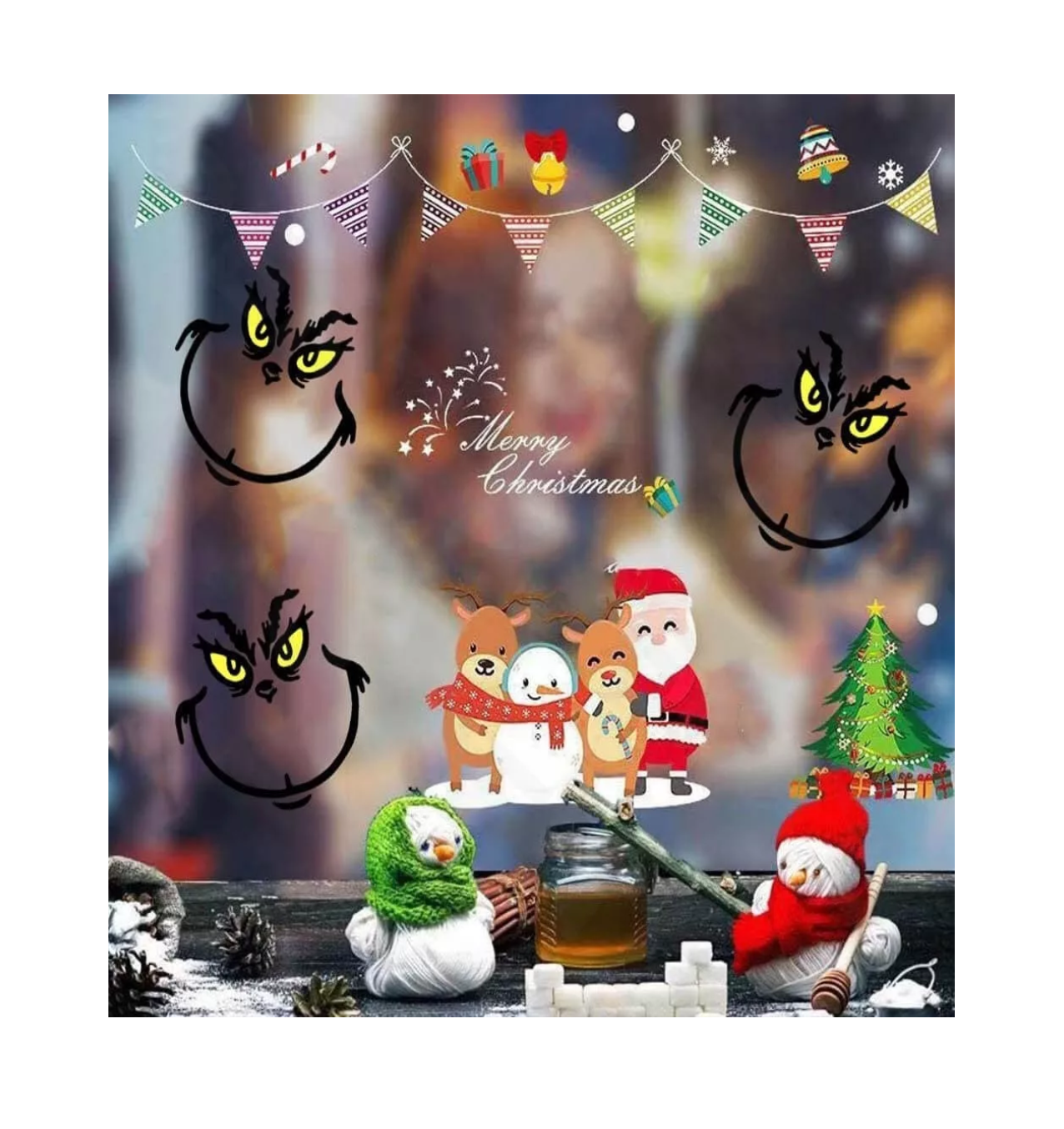 Foto 4 | Pegatinas Decorativas Navideñas El Grinch 120 Stickers