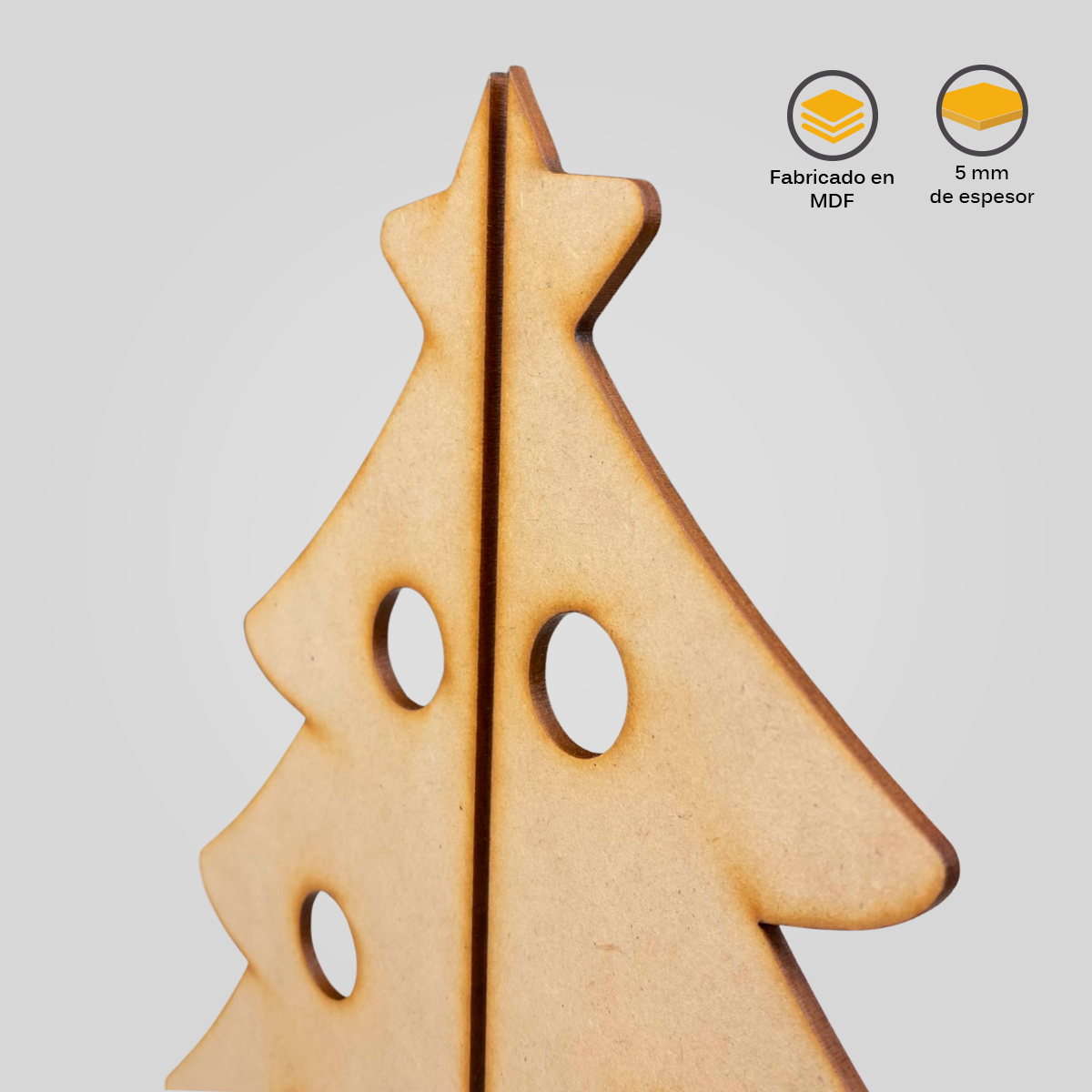 Foto 6 | Decoración Navideña Poliespacios DN02 Árbol de Navidad MDF 3 mm