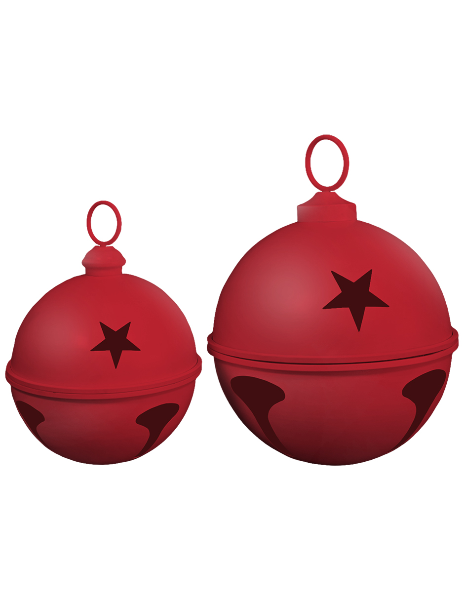 Cascabeles Navideños Gigantes Berry Set 2 Piezas Metal Pie De Árbol Centro De Mesa Decoración Navidad Huge Christmas