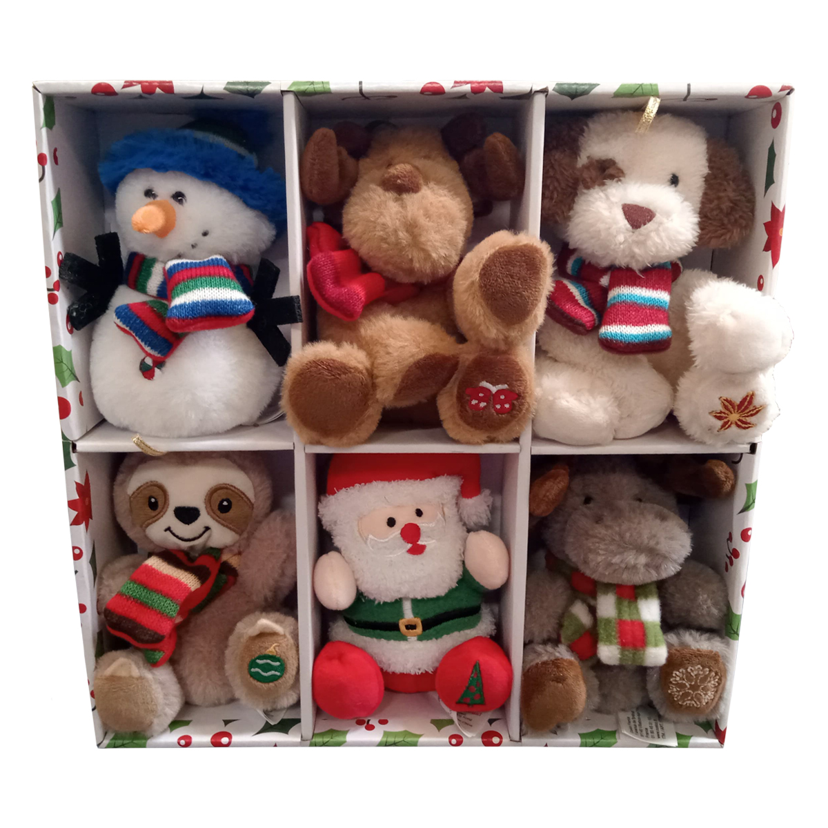 Adornos Navideños De Peluche Hugfun 6pz Santa Y Sus Amigos