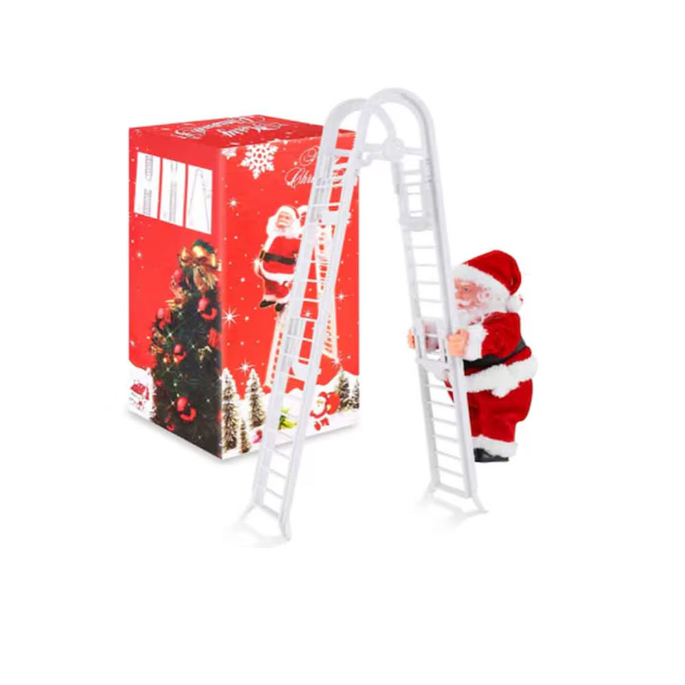 Figura Decoración Navideña Santa Claus Con Escalera Automático Musical Sube Y Baja Kyuden Home