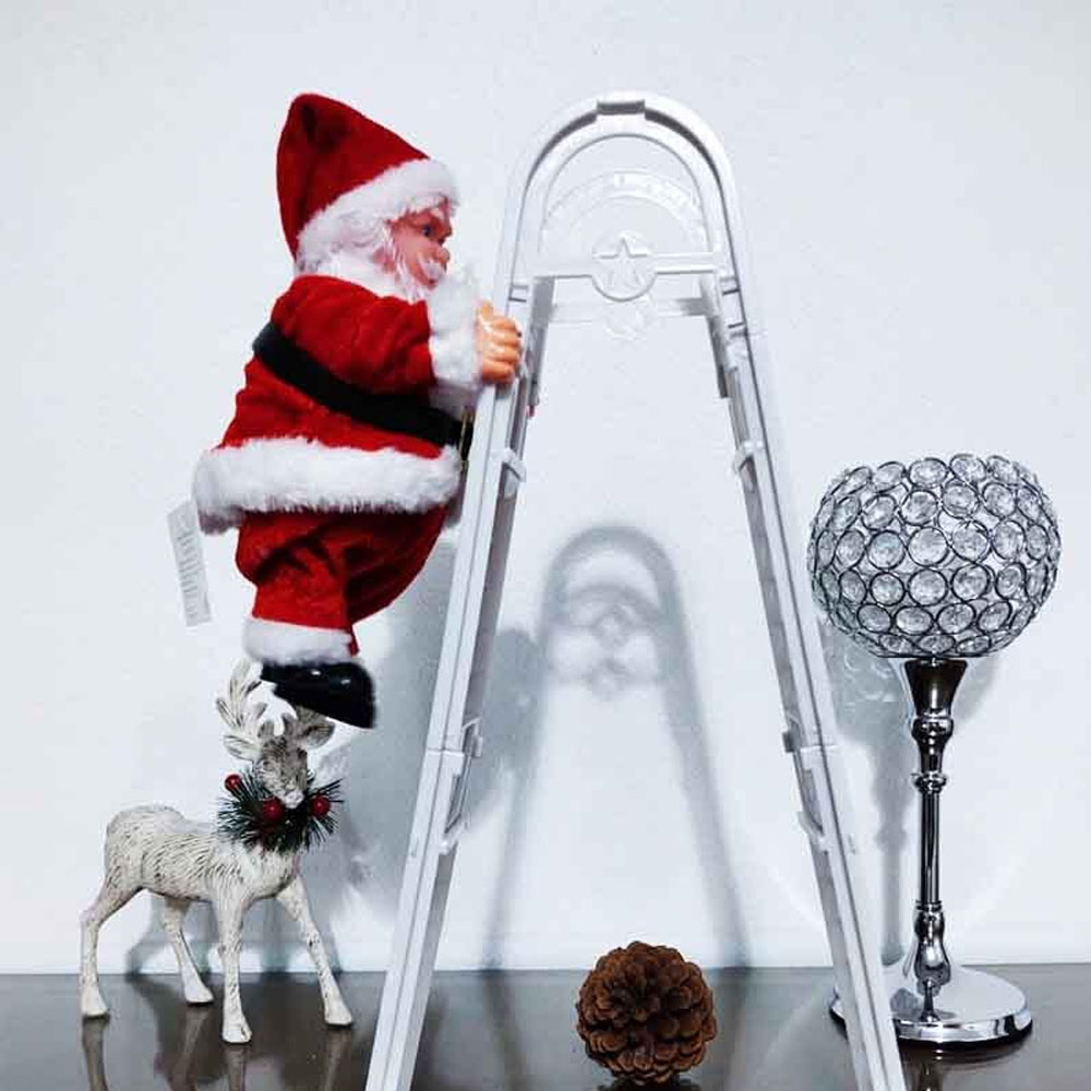 Foto 4 pulgar | Figura Decoración Navideña Santa Claus Con Escalera Automático Musical Sube Y Baja Kyuden Home