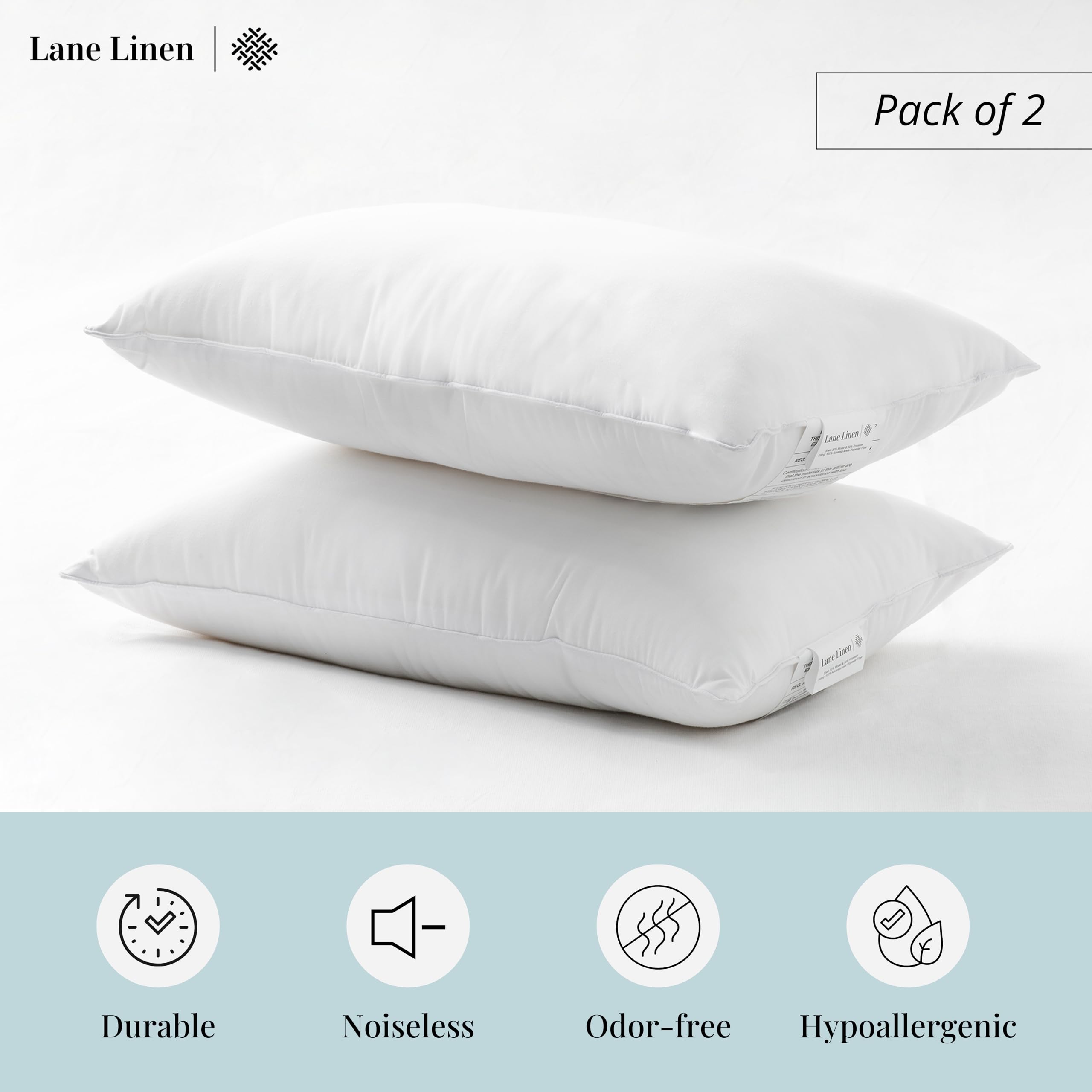 Foto 3 pulgar | Almohada Lane Linen 30 X 50 cm 2 Piezas - Venta Internacional