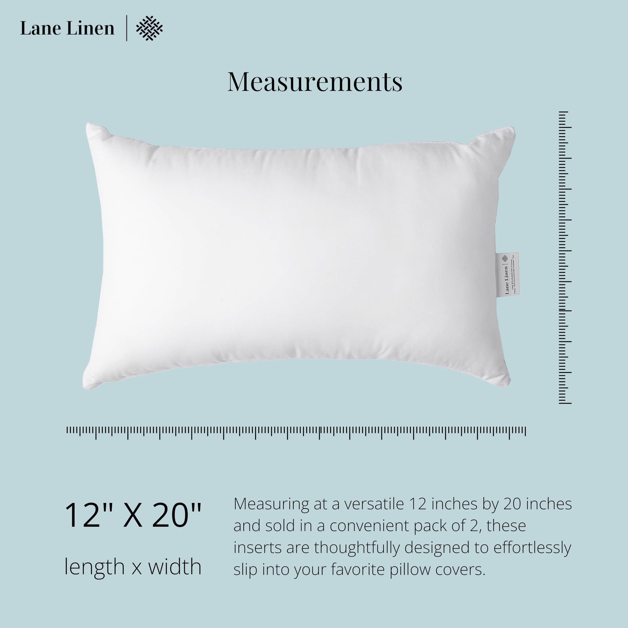 Foto 6 | Almohada Lane Linen 30 X 50 cm 2 Piezas - Venta Internacional