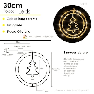 Foto 2 | Figura Giratoria de Pino Navicolors Led Luz Cálida 30 cm Decoración Navideña