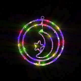 Foto 5 | Figura Giratoria De Luna Led Decoración Navideña Led Luz Multicolor 30cm