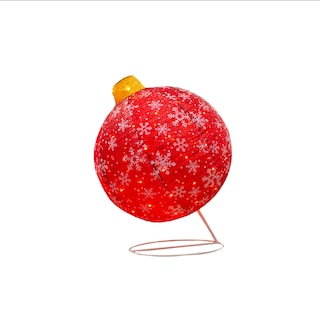 Foto 1 | Esfera Gigante Navideña De Tela Con Luces Led 77cm Base Metal Color Rojo