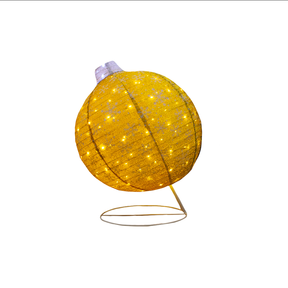 Foto 1 | Esfera Gigante Navideña De Tela Con Luces Led 77cm Base Metal Color Dorado