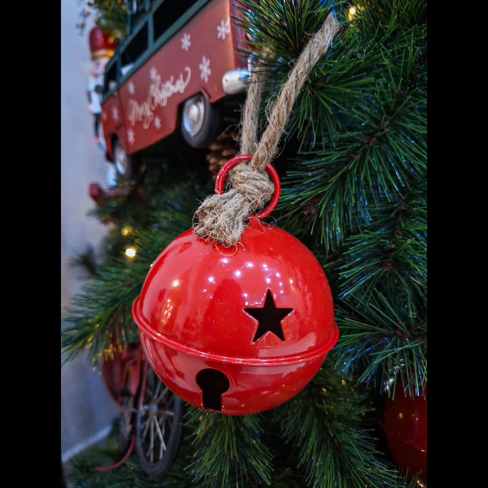 Foto 4 | Cascabel de Metal Brillante con Detalles Navideños