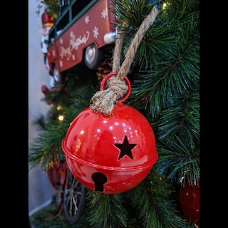 Foto 4 | Cascabel de Metal Brillante con Detalles Navideños