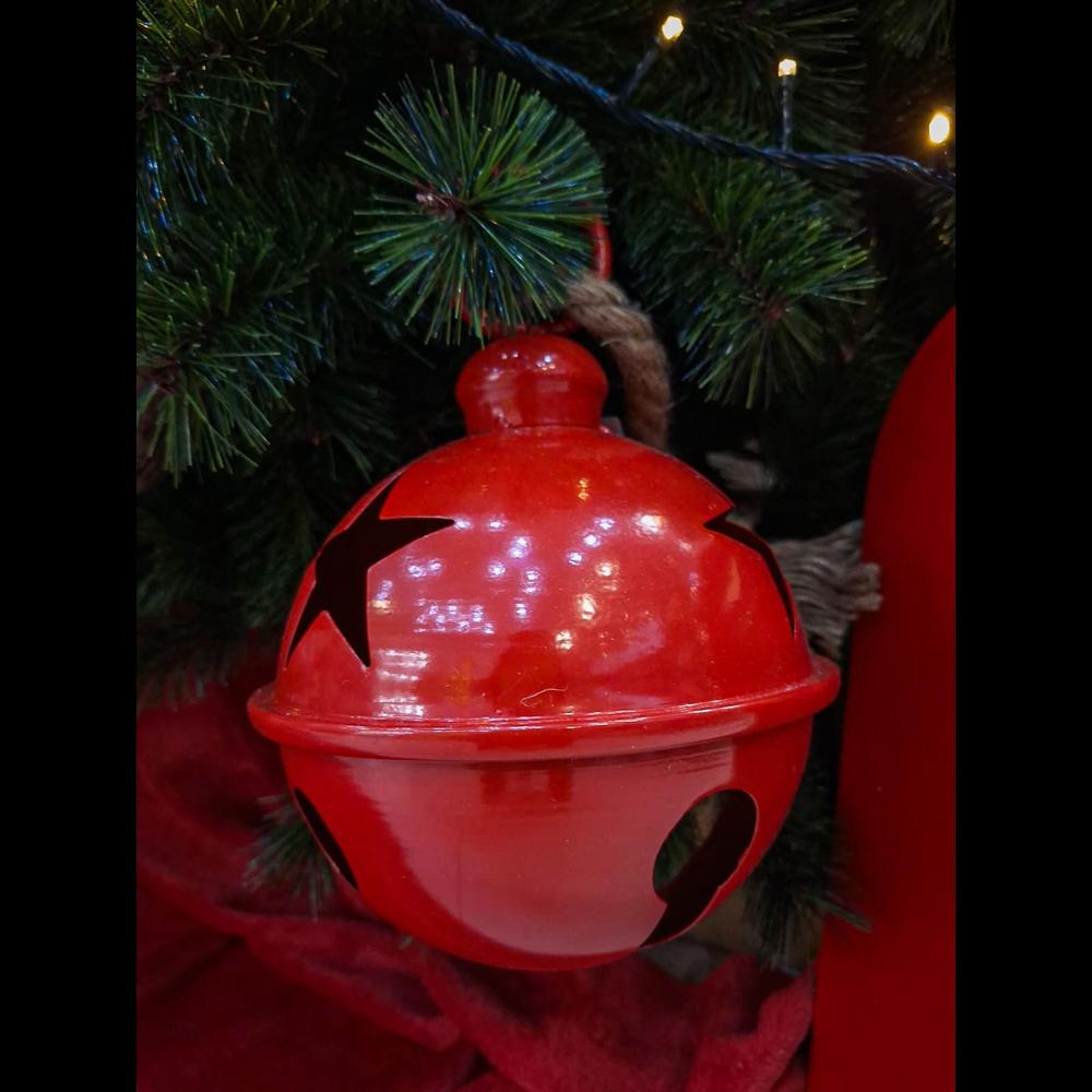 Foto 5 | Cascabel de Metal Brillante con Detalles Navideños