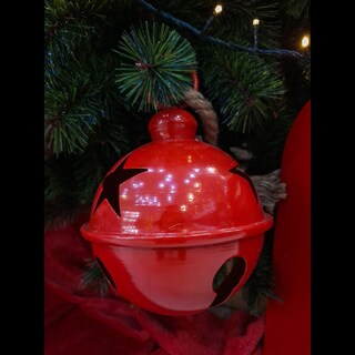 Foto 5 | Cascabel de Metal Brillante con Detalles Navideños