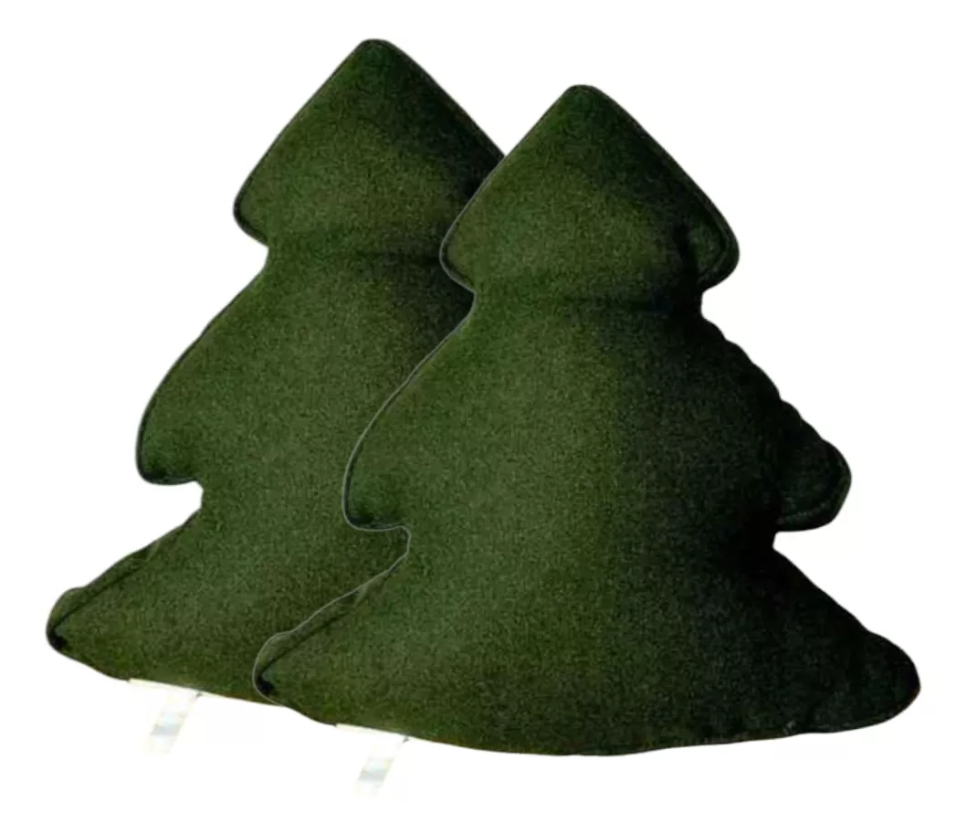 Foto 2 pulgar | 2 Cojínes Almohadas Navideñas Pino Peluche Verde Navidad Decoración