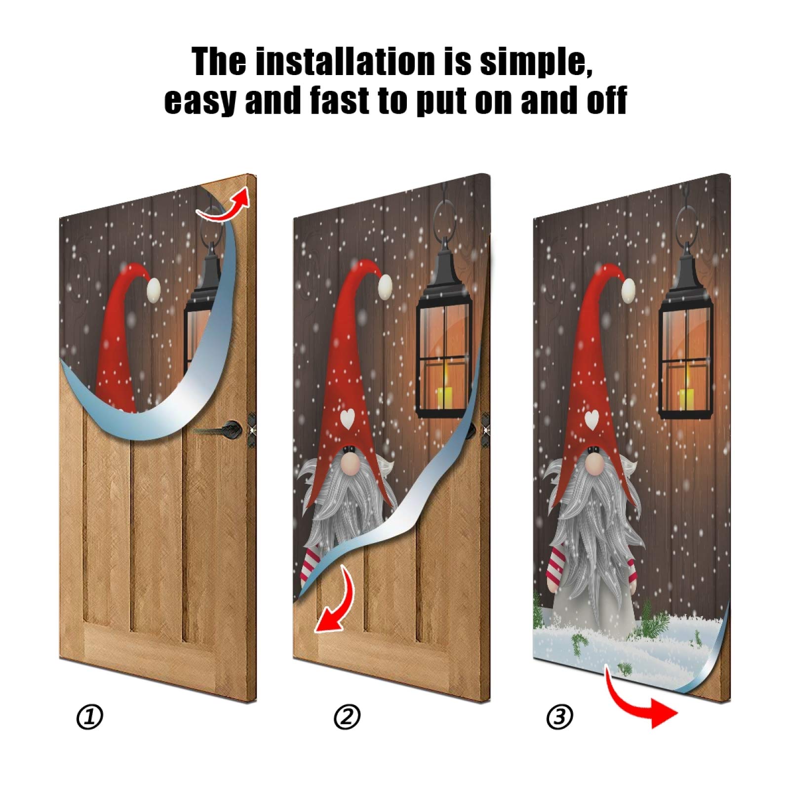 Foto 3 pulgar | Funda De Puerta Qilmy Christmas Santa Claus Impermeable 91 X 248 Cm - Venta Internacional.