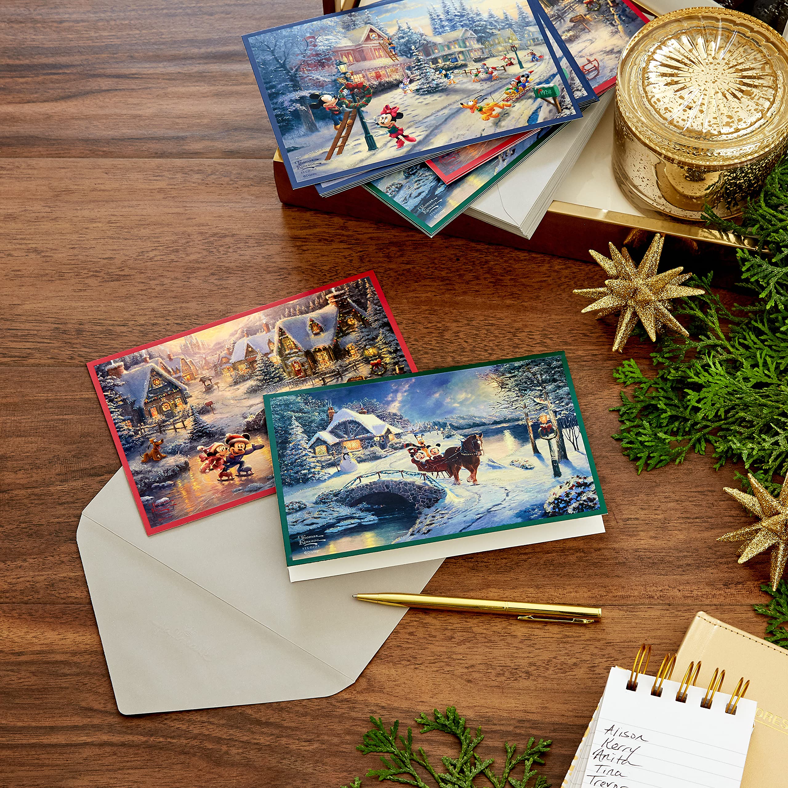 Foto 3 pulgar | Tarjetas de Navidad Hallmark Thomas Kinkade Mickey Mouse 24 Unidades - Venta Internacional