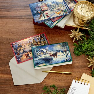 Foto 2 | Tarjetas de Navidad Hallmark Thomas Kinkade Mickey Mouse 24 Unidades - Venta Internacional