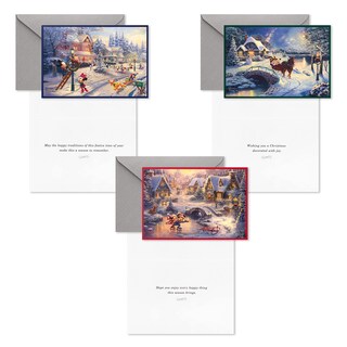 Foto 4 | Tarjetas de Navidad Hallmark Thomas Kinkade Mickey Mouse 24 Unidades - Venta Internacional