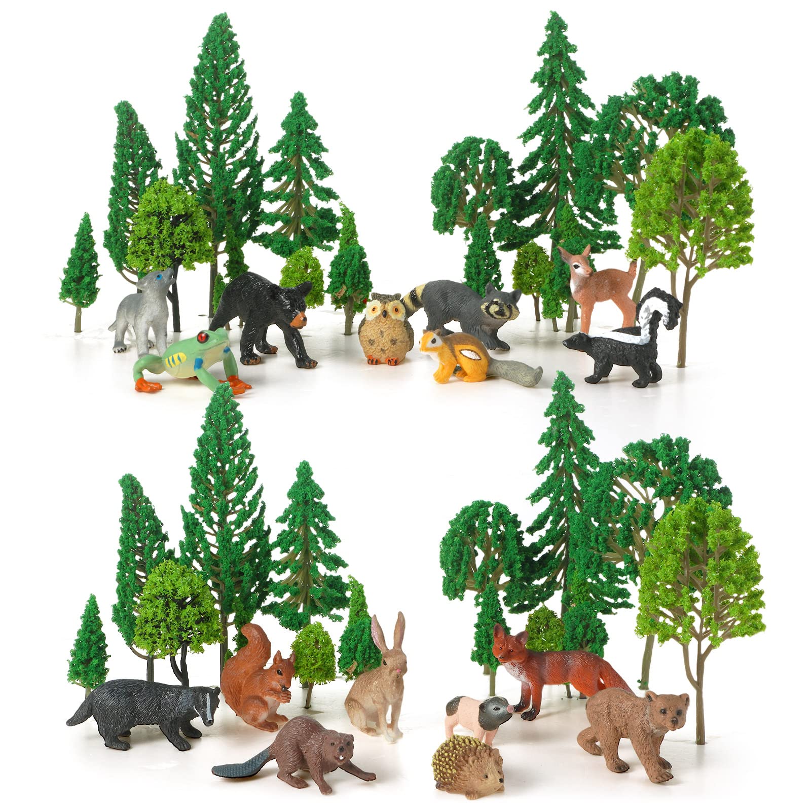 Foto 2 pulgar | Set De Figuras De Árboles Y Animales Del Bosque, 35 Piezas, Skylety - Venta Internacional.