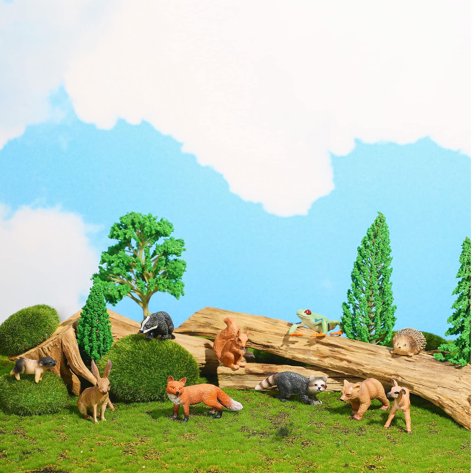 Foto 2 | Set De Figuras De Árboles Y Animales Del Bosque, 35 Piezas, Skylety - Venta Internacional.