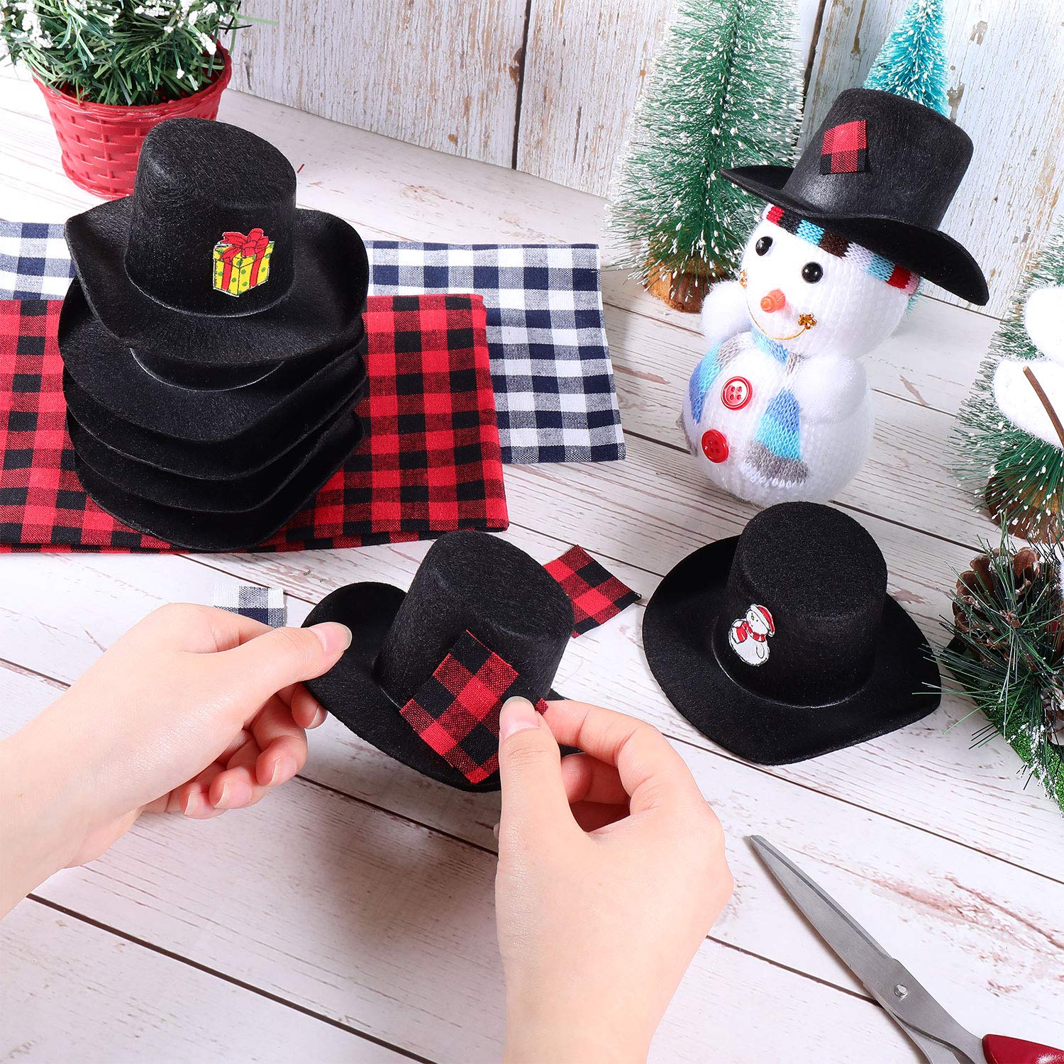 Foto 4 pulgar | Minisombreros Decorativos Skylety De Fieltro Negro, 8 Piezas - Venta Internacional.