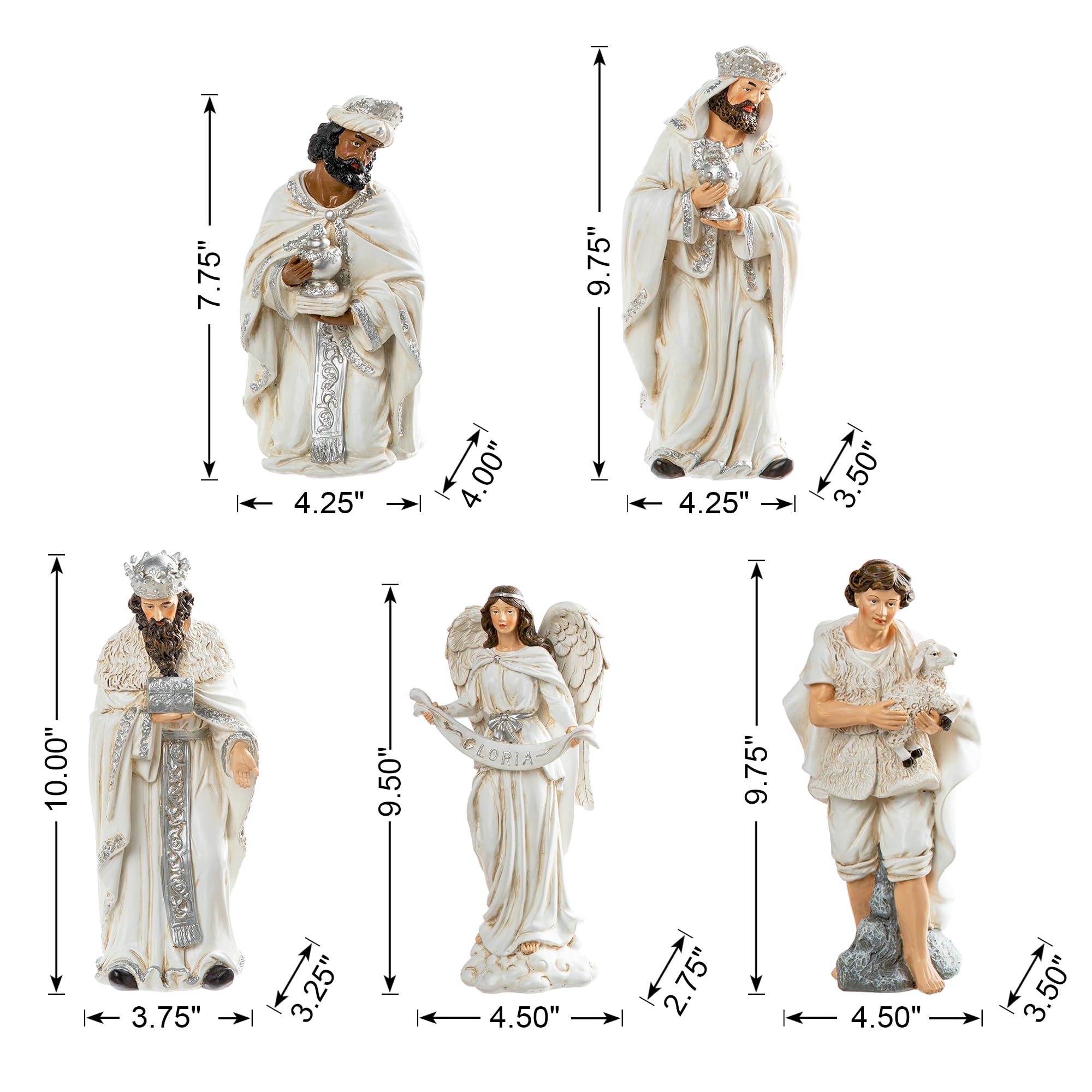 Foto 3 pulgar | Set De Figuras Navideñas De Resina Glitzhome, Color Marfil, 12 Unidades - Venta Internacional.