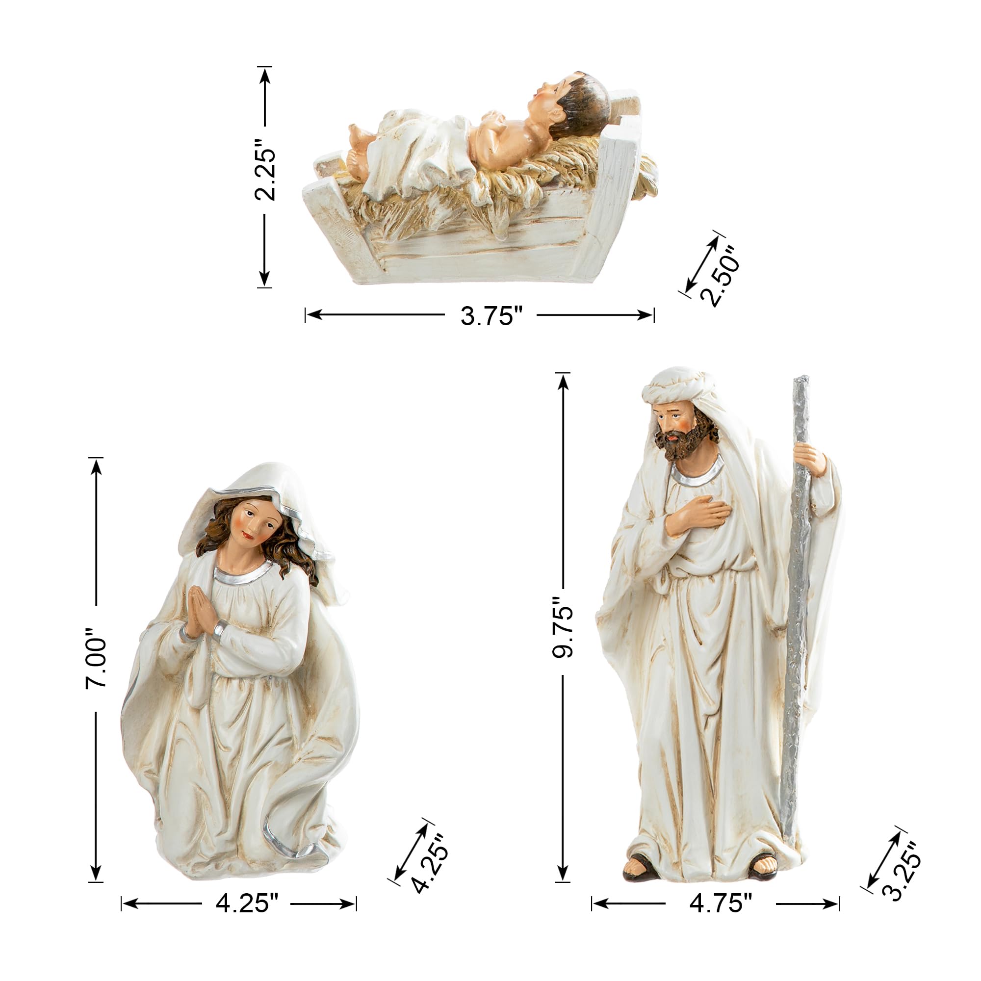 Foto 4 pulgar | Set De Figuras Navideñas De Resina Glitzhome, Color Marfil, 12 Unidades - Venta Internacional.