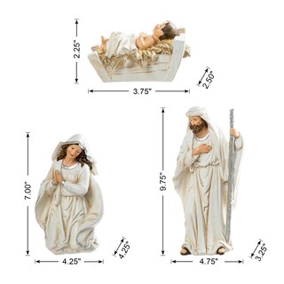 Foto 3 | Set De Figuras Navideñas De Resina Glitzhome, Color Marfil, 12 Unidades - Venta Internacional.