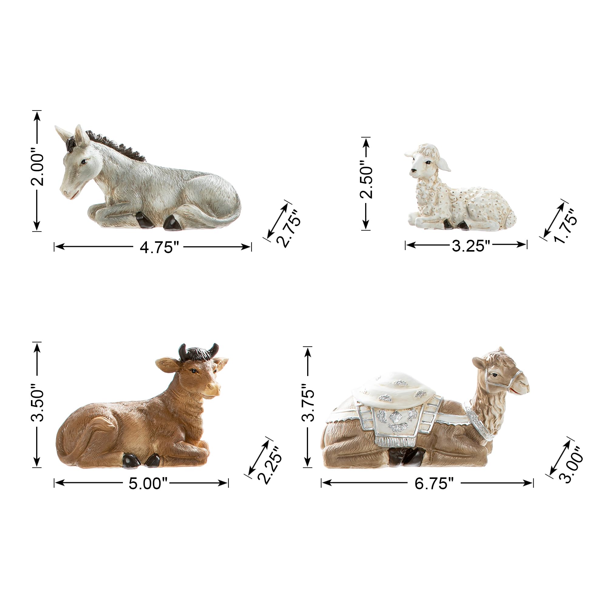 Foto 5 pulgar | Set De Figuras Navideñas De Resina Glitzhome, Color Marfil, 12 Unidades - Venta Internacional.