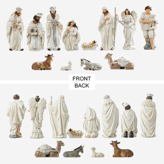 Foto 5 | Set De Figuras Navideñas De Resina Glitzhome, Color Marfil, 12 Unidades - Venta Internacional.