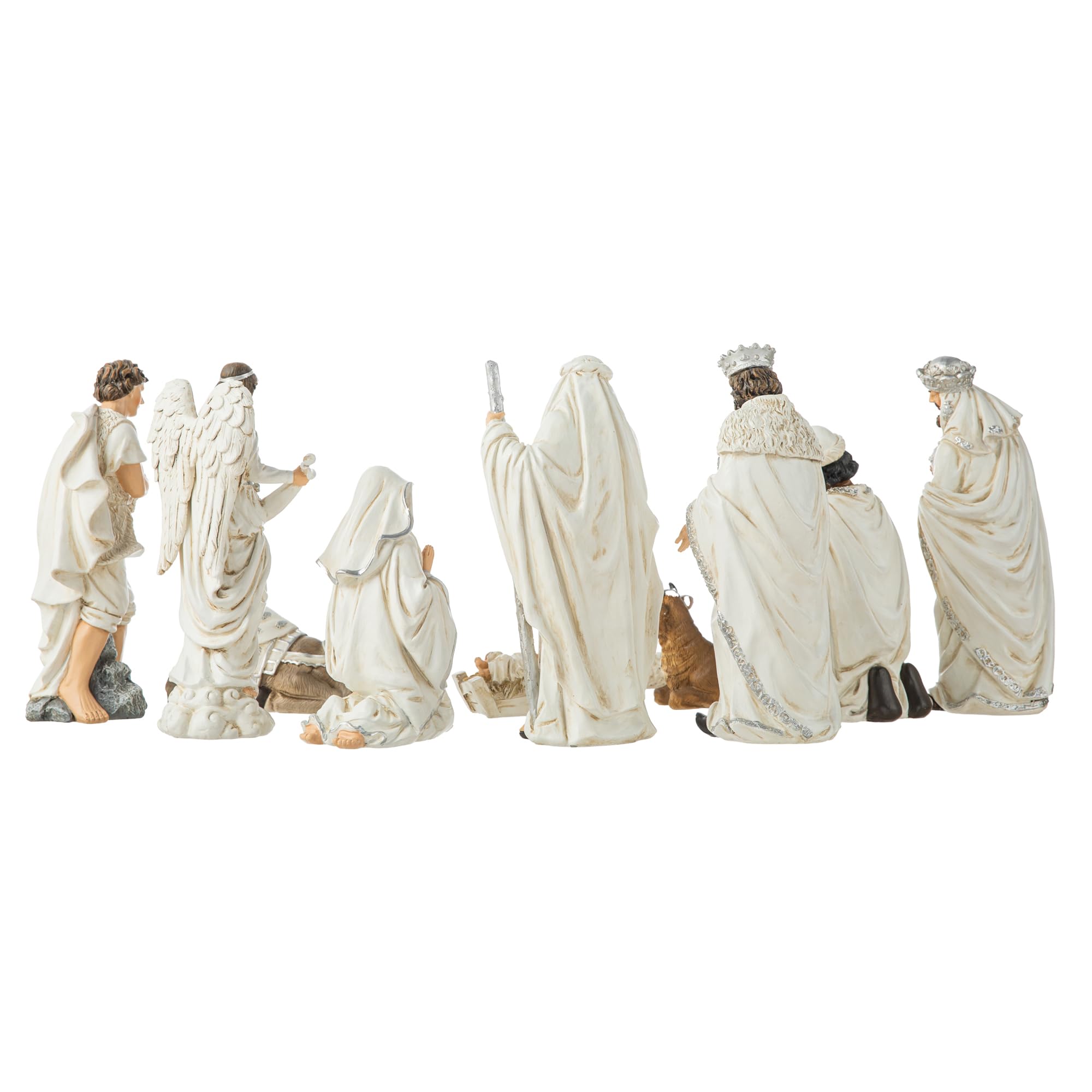 Foto 7 pulgar | Set De Figuras Navideñas De Resina Glitzhome, Color Marfil, 12 Unidades - Venta Internacional.