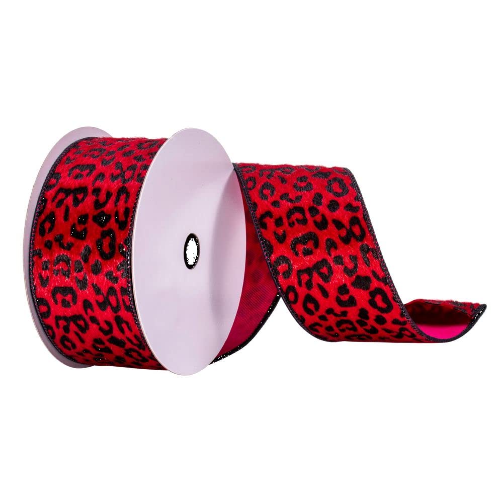 Foto 2 pulgar | Cinta Vickerman Con Estampado De Leopardo Rojo De 2,5 Cm X 9,1 M De Ancho, Con Cable - Venta Internacional.