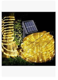 Foto 1 | Manguera Serie Luces Navidad Solar 7m 50led Exterior Jardín 8modos Blanco Cálido Luces Decorativa Impermeable